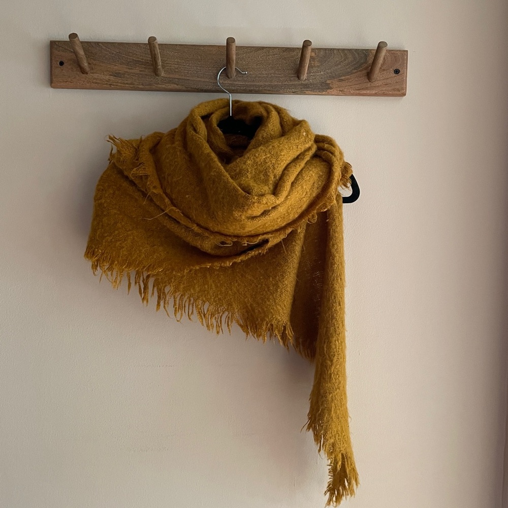 Anthropologie Golden Yellow Shawl Scarf - Picture 3 of 4